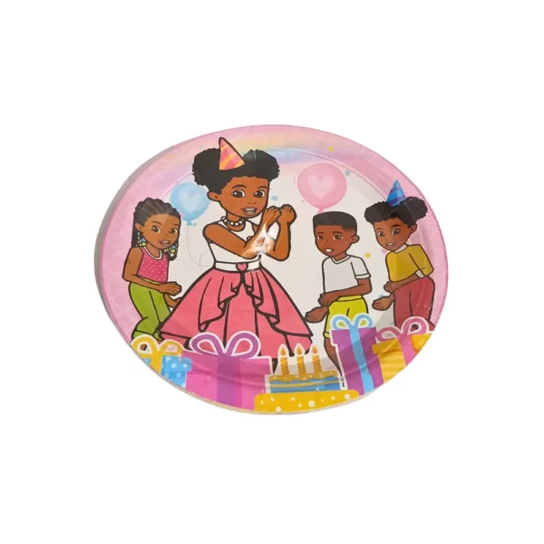 10 assiettes carton fête anniversaire 18cm enfants afro