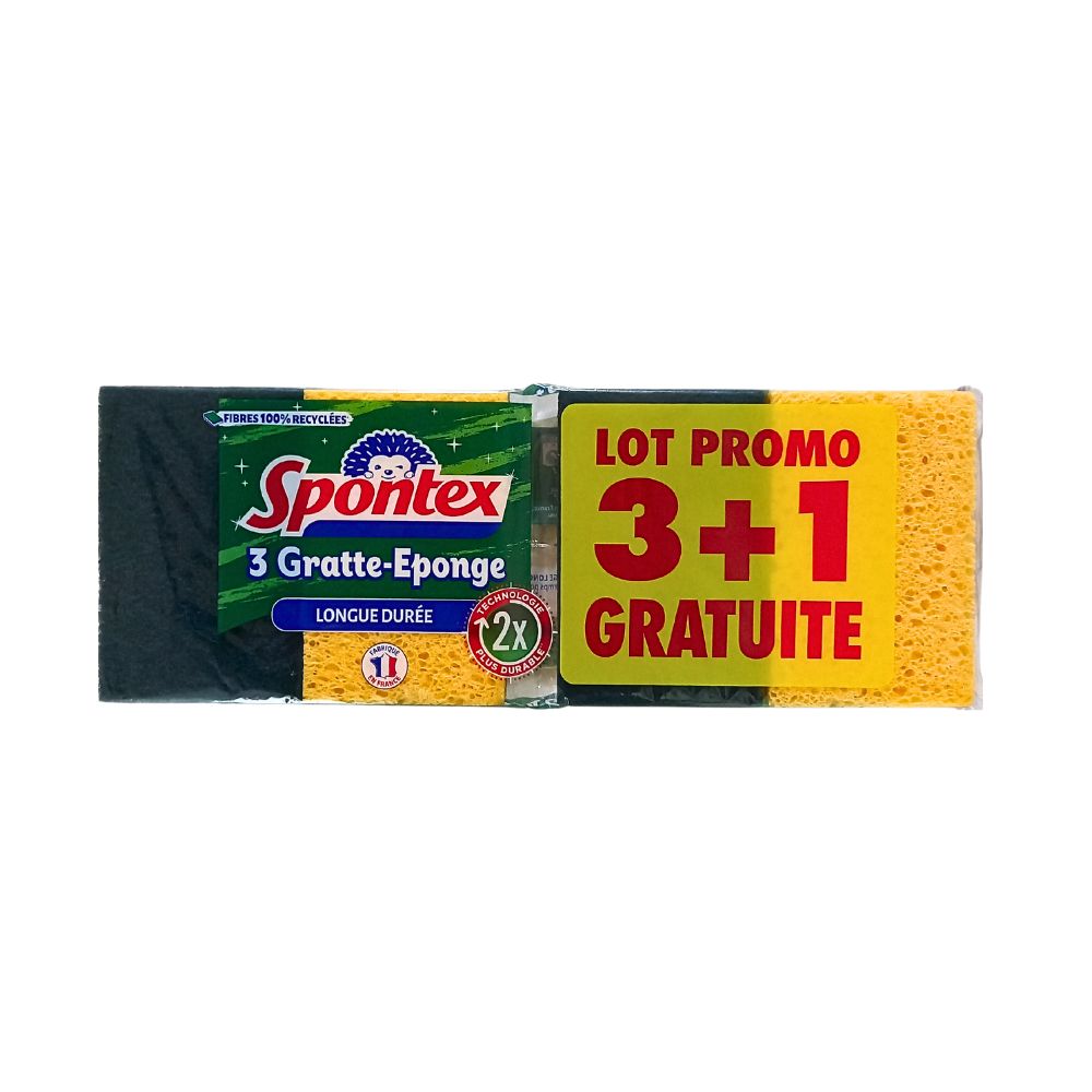 Gratte-Eponge longue durée 3+1 GRATUITE Spontex