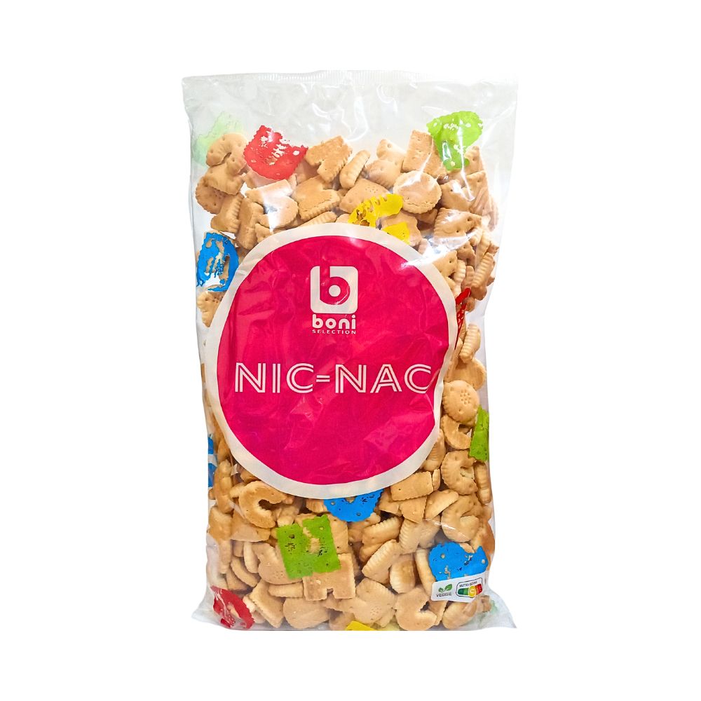 Petits biscuits en forme de lettres et de chiffres NIC-NAC 500g