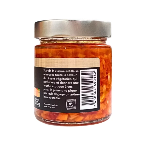 Piments végétariens en morceaux avec Huile d'olive Komla 210g Guadeloupe