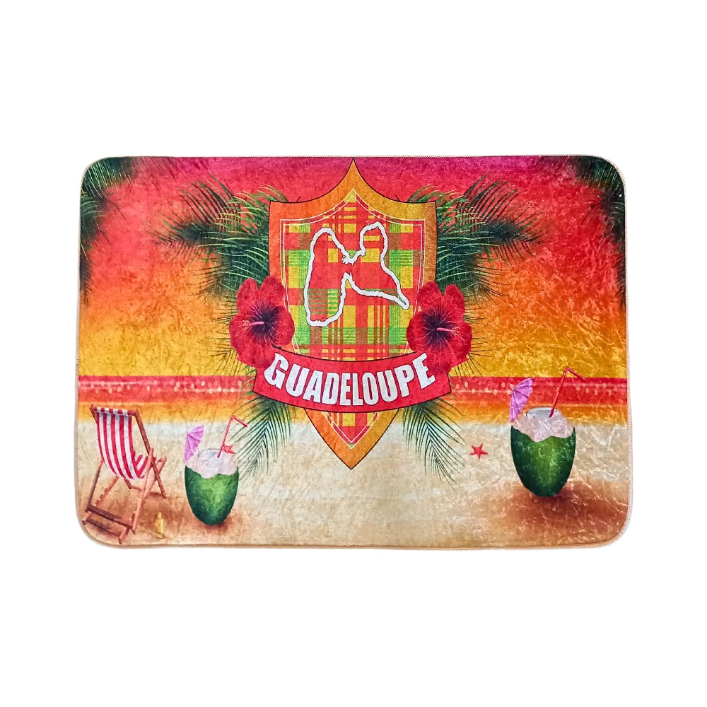 Tapis de bain hibiscus Guadeloupe 50 x 70 cm