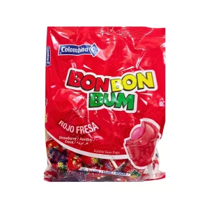 24 sucettes Bon Bon Bum fraise Colombina