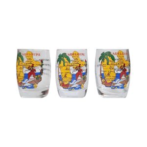 3 verres à punch Guadeloupe 20cl