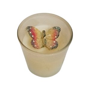 Bougie papillon en verre