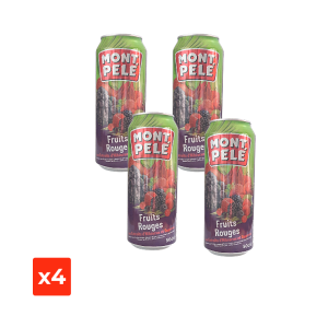 Lot de 4 jus canettes Fruits Rouges Mont Pelé 50cl